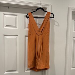 Silk J. Crew Apricot (Peach/ Orange) V-Neck Dress